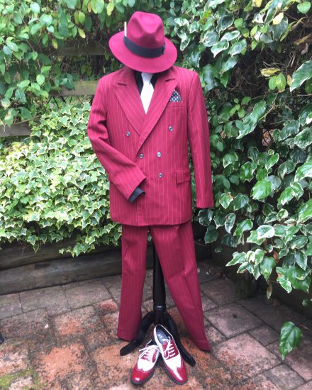 burgundy gangster suit