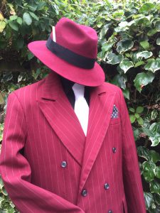 Red trilby hat