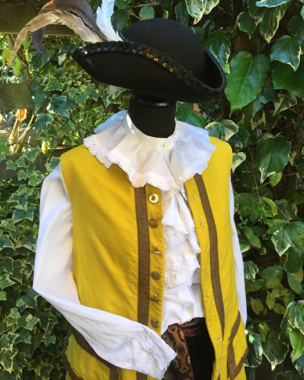 Masquerade Ladies Mustard Waistcoat Pirate Costume - Masquerade