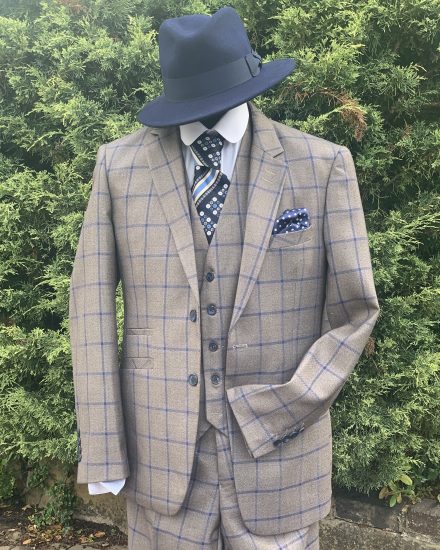 Grey & blue checked spiv suit