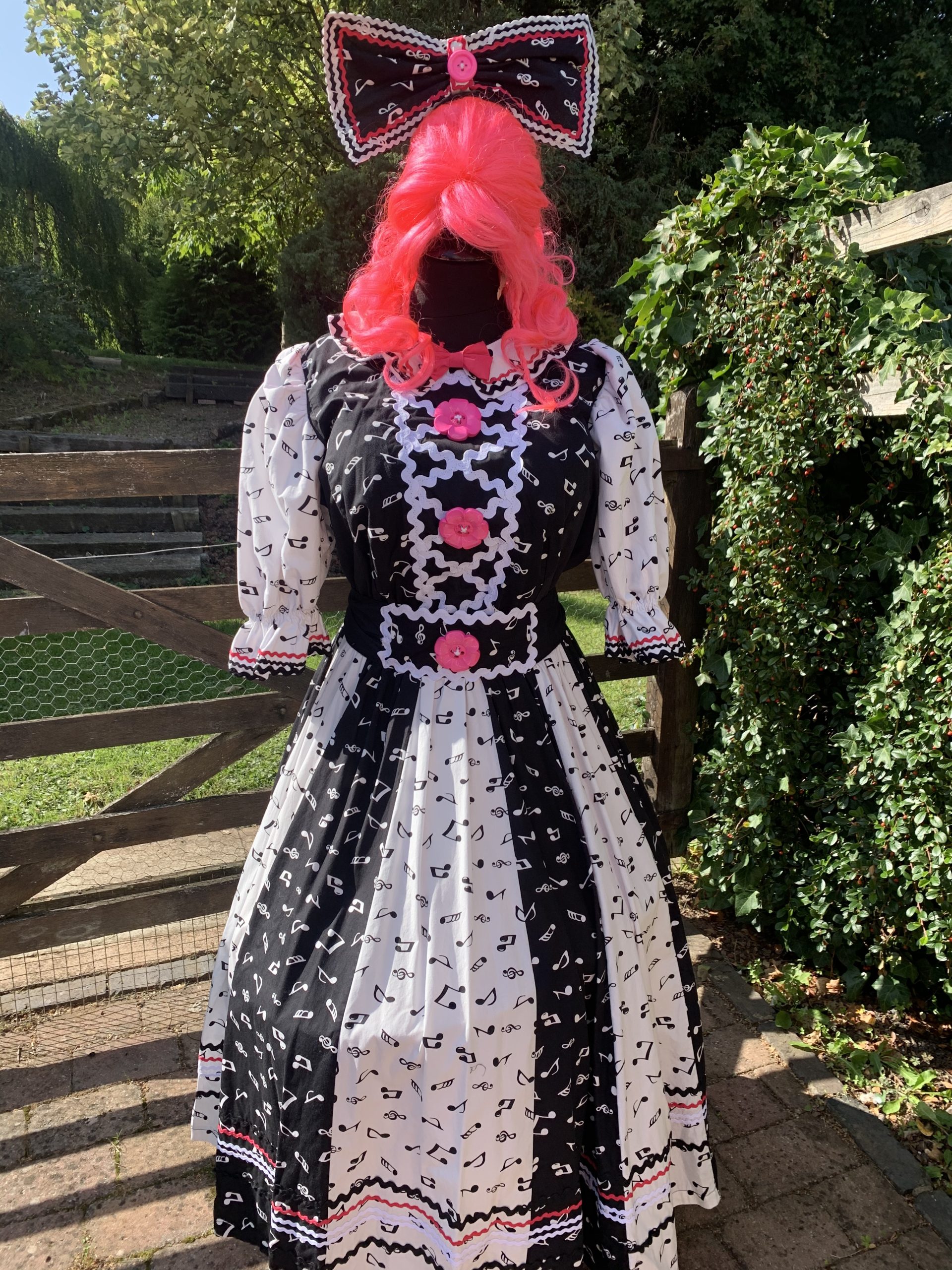 Masquerade Musical Note Pantomime Dame Costume To Hire Pantomime Dame Hire