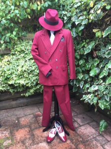 burgundy gangster suit