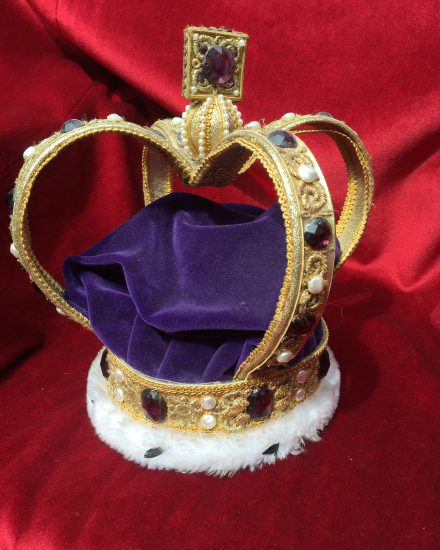 Unisex Purple Coronation Crown For Hire. Kings & Queens Costumes