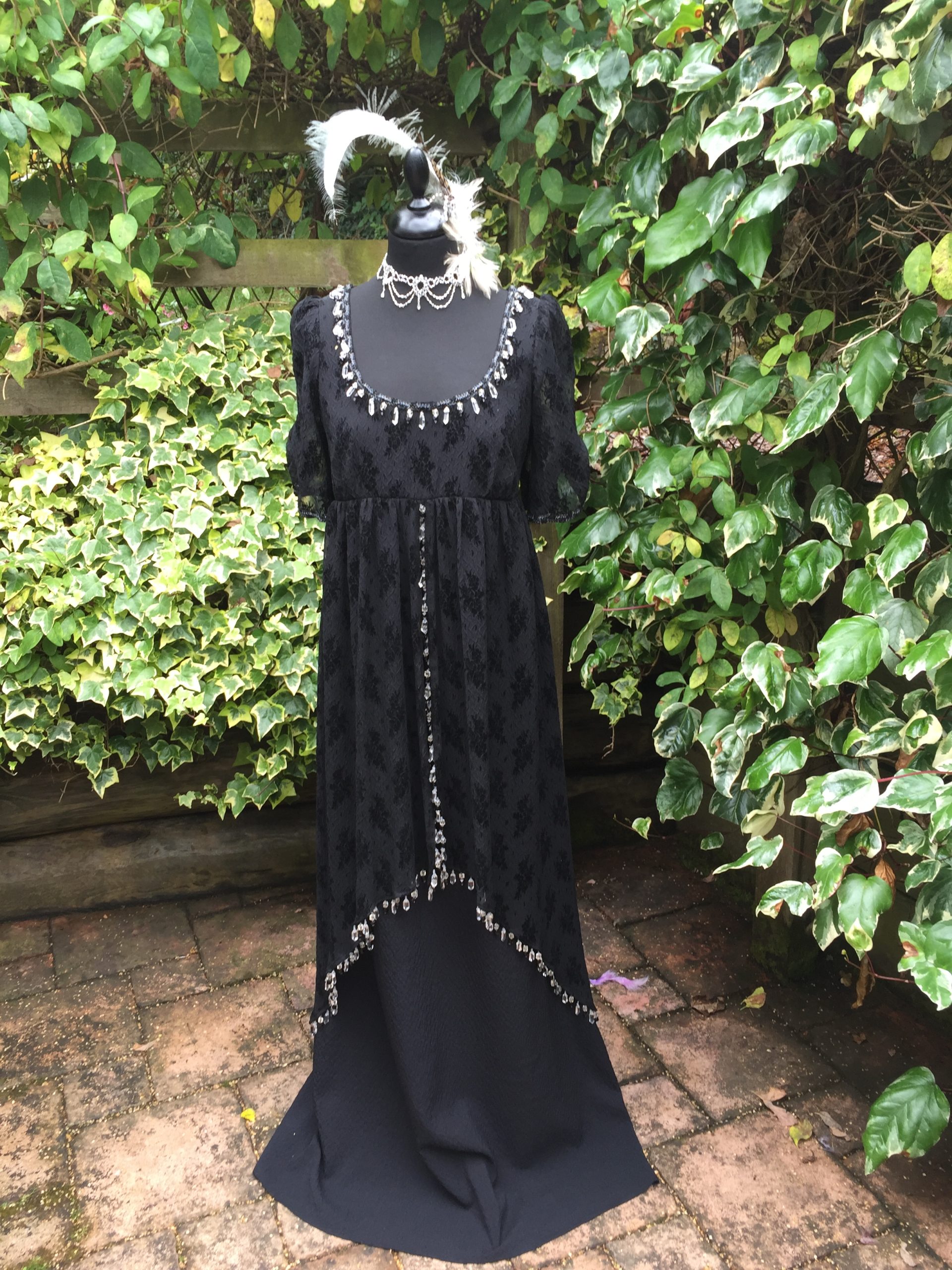 Masquerade Black & Silver Edwardian Evening Dress - Masquerade