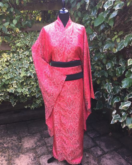 Masquerade Red & Black Japanese Kimono - Masquerade
