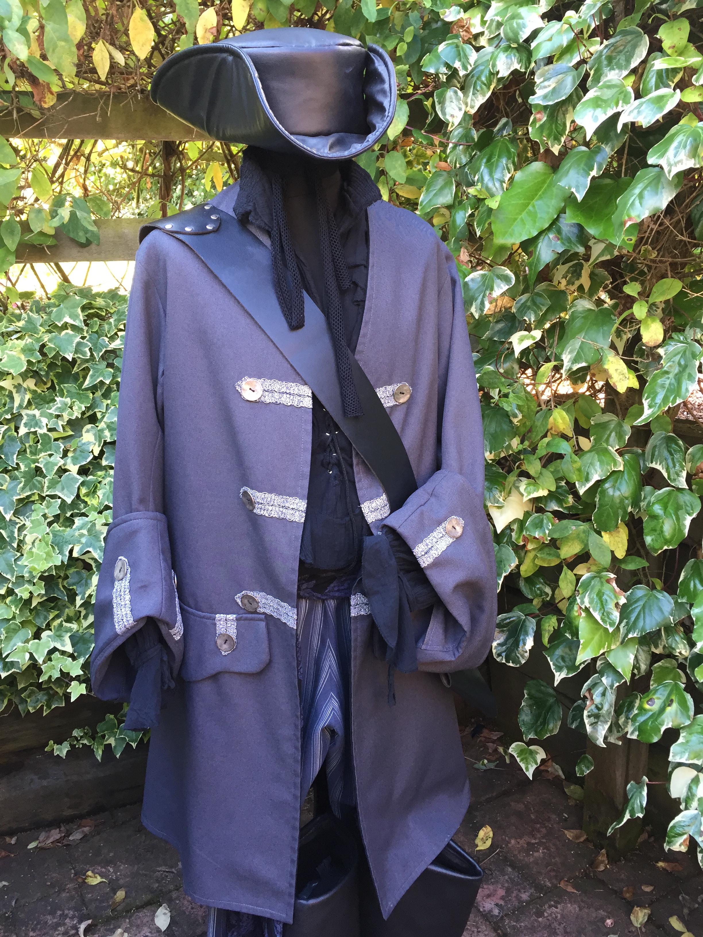 Gents Grey Pirate Buccaneer Costume For Hire. Nautical & Pirates