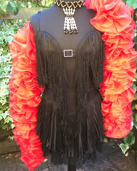 Black Fringed Moulin Rouge Showgirl Costume - Masquerade