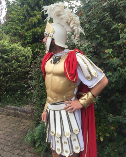 Masquerade Gold & White Leather Julius Caesar Gladiator Costume ...