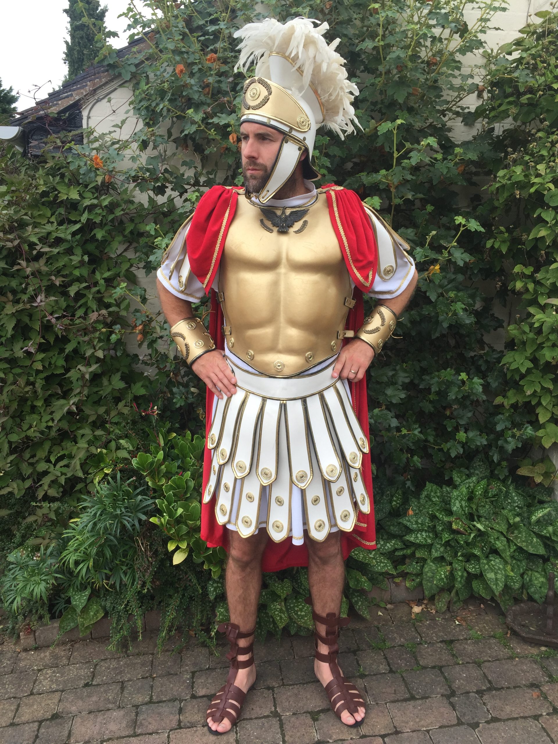 Masquerade Gold & White Leather Julius Caesar Gladiator Costume ...