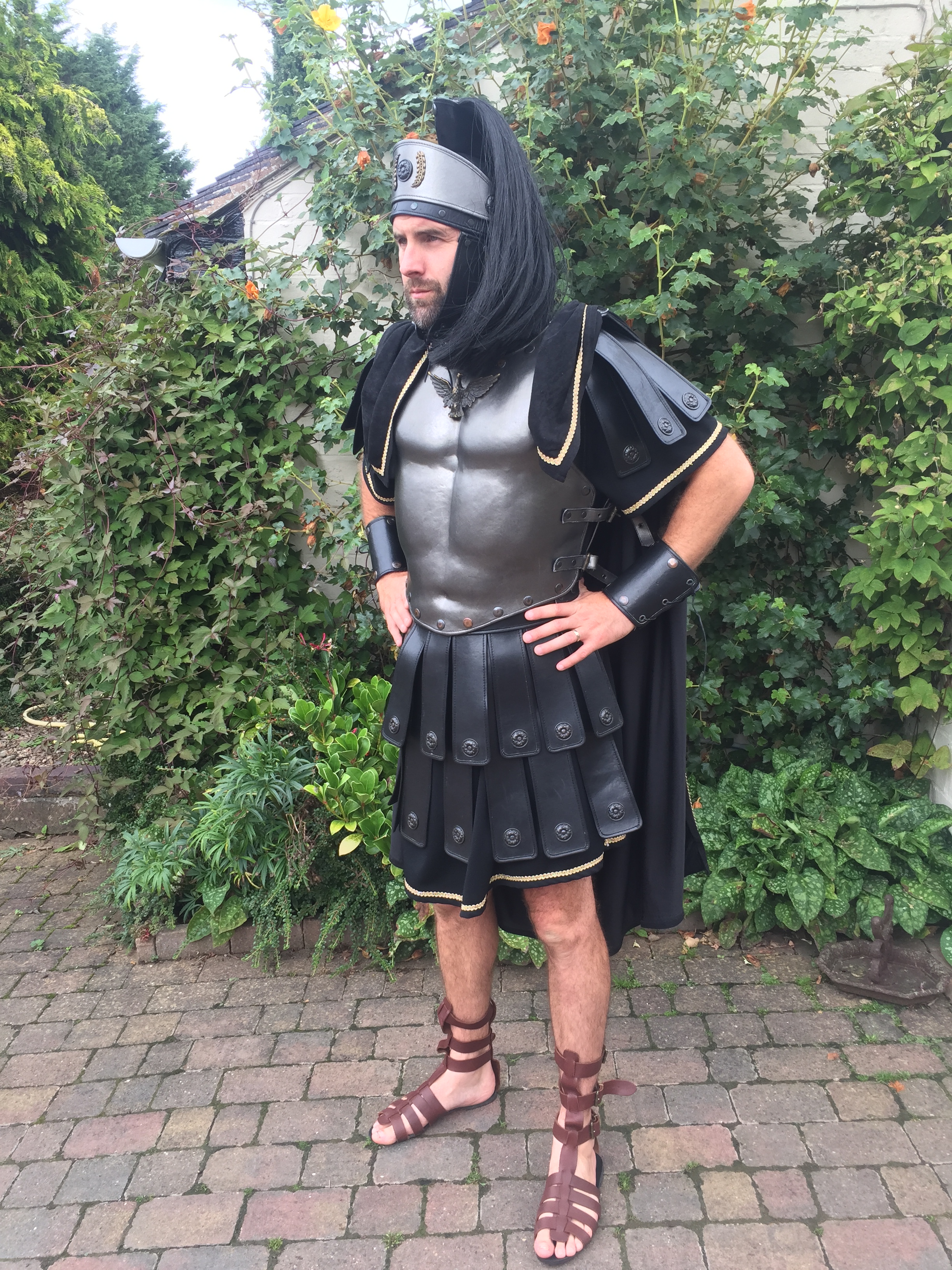 Black Leather Brutus Gladiator Costume - Masquerade