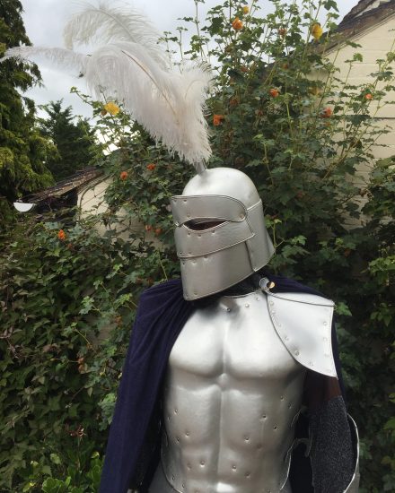 Silver Leather Medieval Knight Costume Masquerade