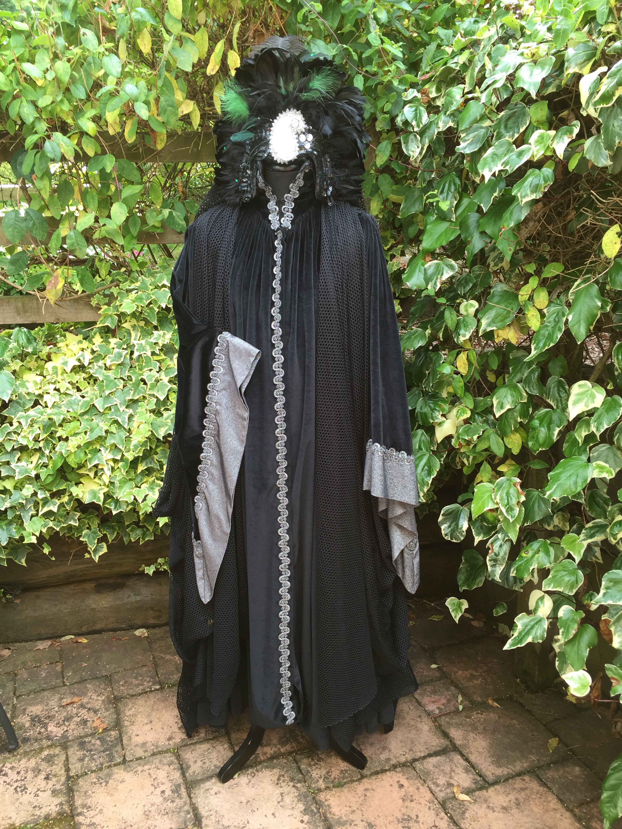 Ladies Black & Silver Sorceress Costume For Hire. Halloween Costumes