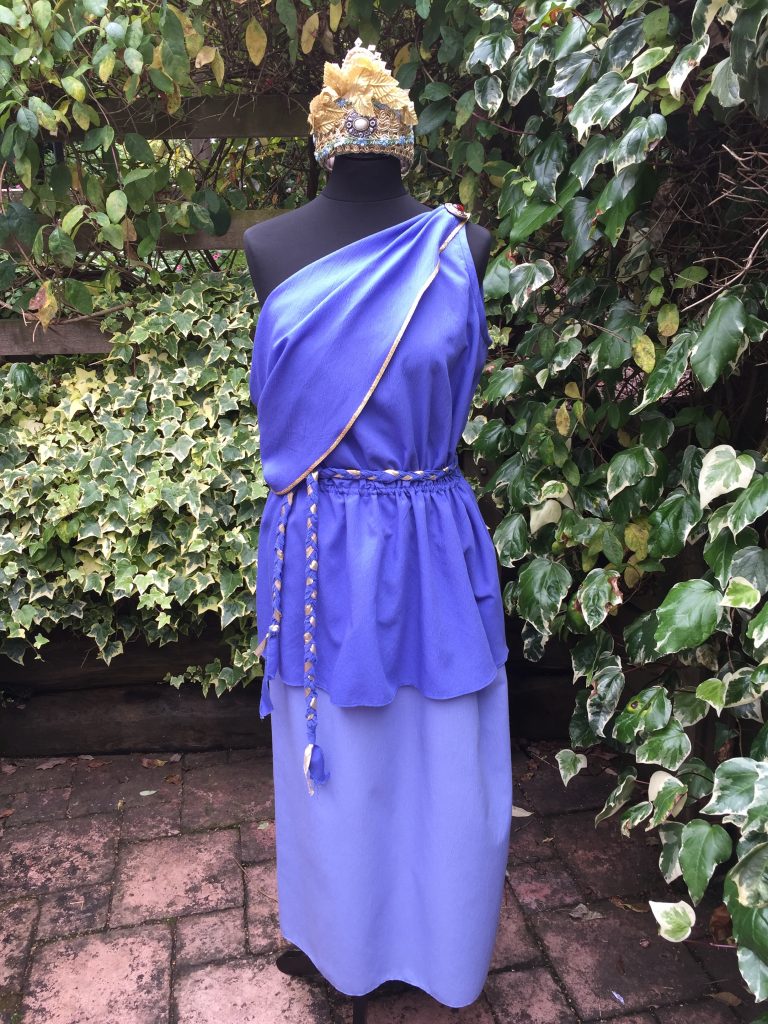 Blue Roman Lady Costume For Hire. Roman Fancy Dress Costumes