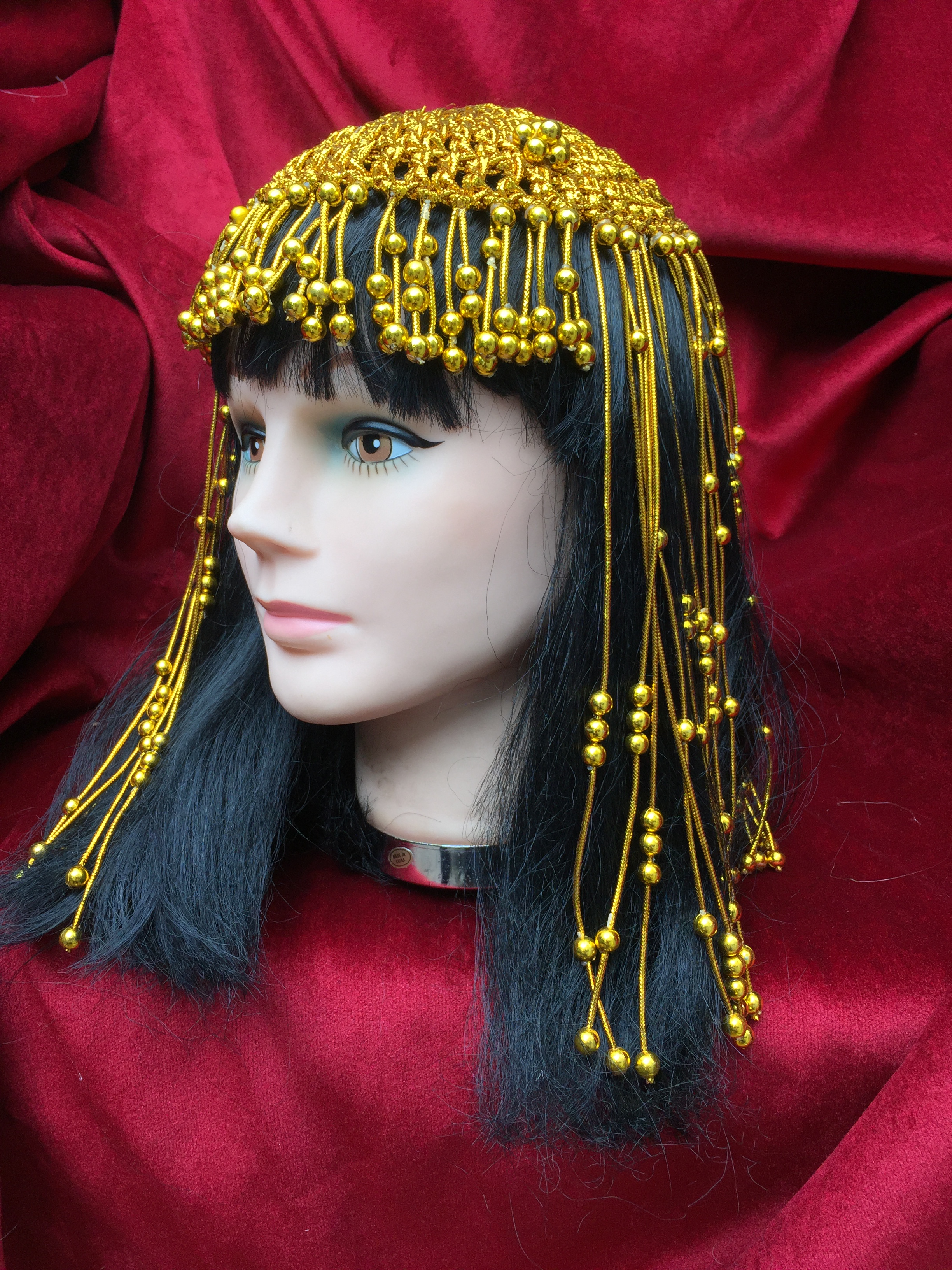 Masquerade Gold Beaded Cleopatra Headdress - Masquerade