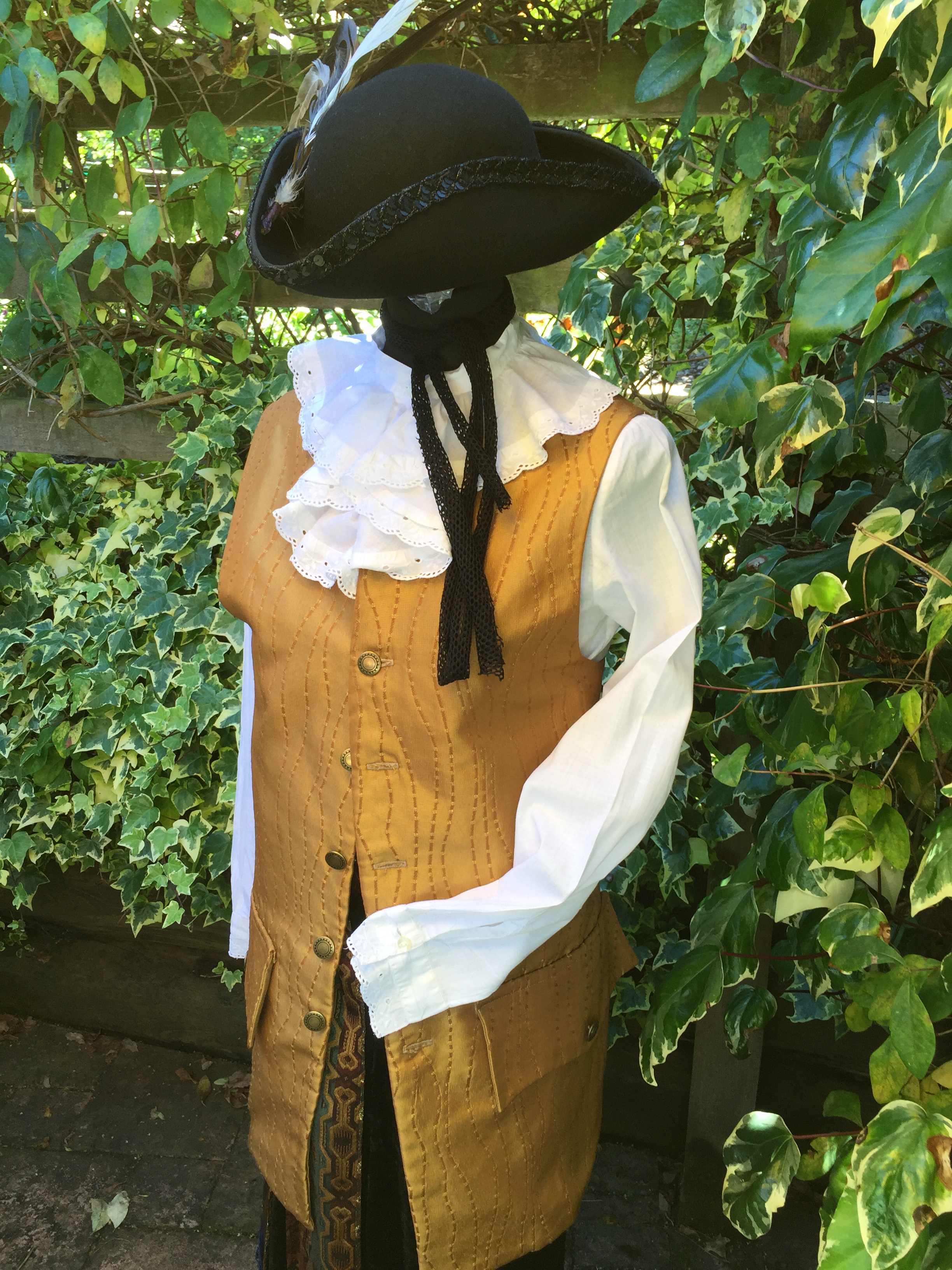 Ladies Gold Waistcoat Pirate Costume - Masquerade