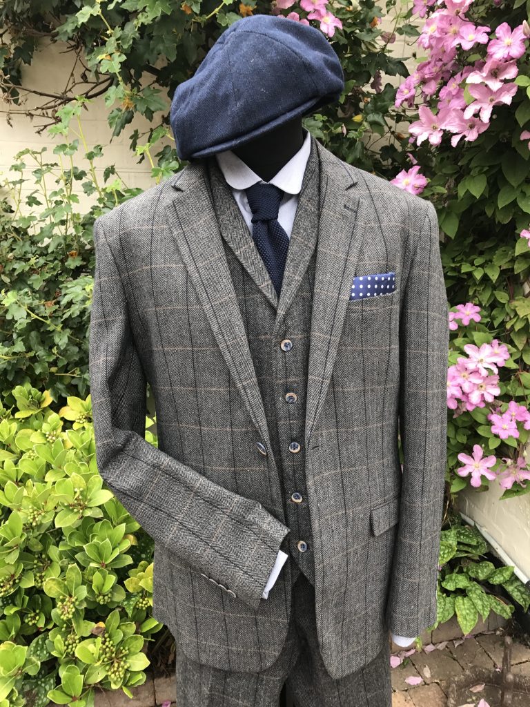 Grey Checked Tweed Peaky Blinders Suit - Masquerade