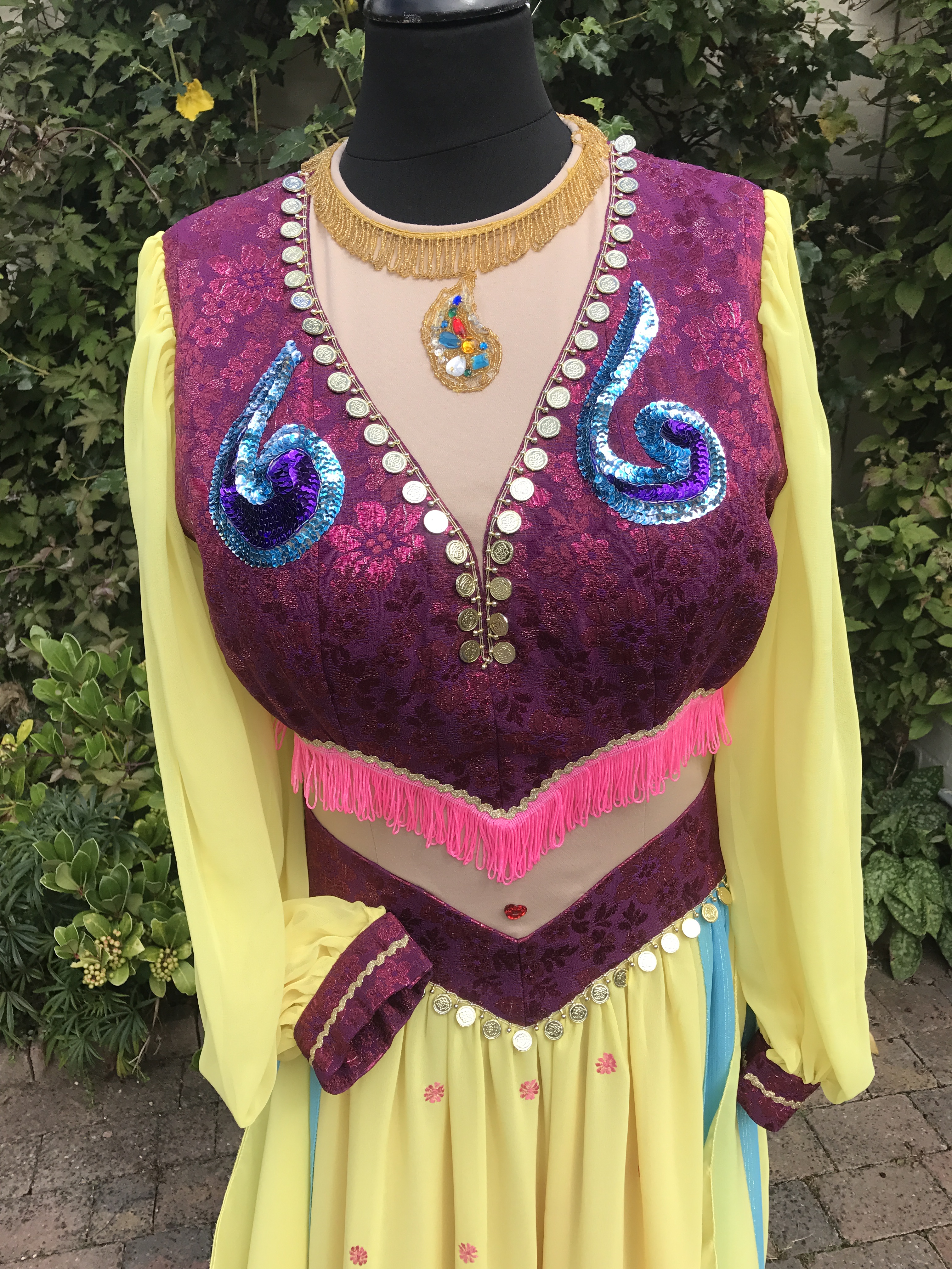 Pantomime Dame Belly Dancer Costume For Hire. Pantomime Costumes