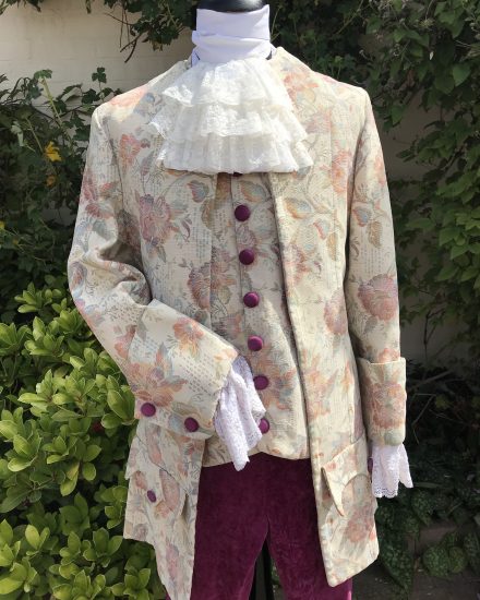 Masquerade Cream & Lilac Tapestry Georgian Gents Costume To Hire ...