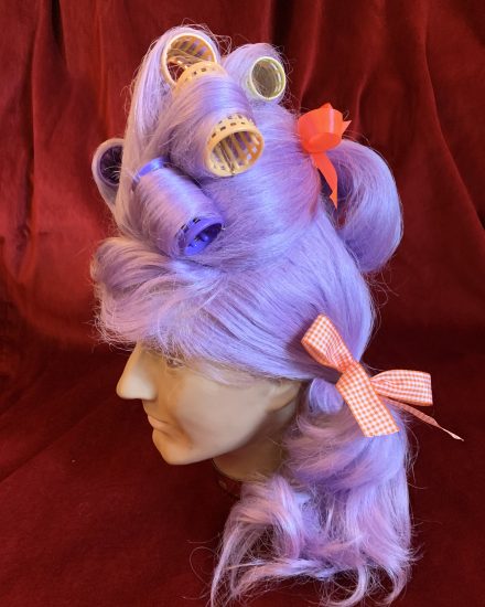 Lilac boudoir dame wig