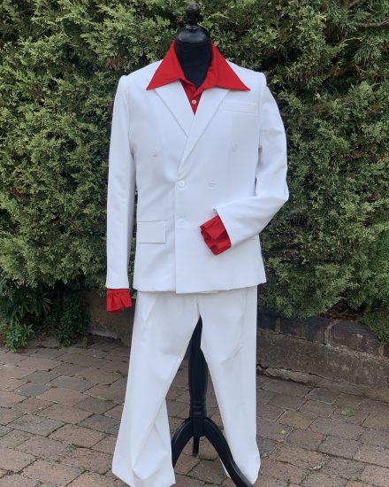 Mens White Scarface Costume To Hire. 1980's & Film Costumes