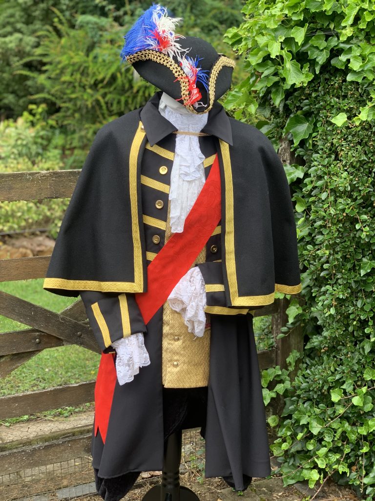 Gents Black & Gold Town Crier Costume To HIre. Town Crier Uniforms